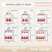 Sacs fourre-tout personnalisés en papier kraft pour cadeaux, bubble tea à emporter, essentiels pour le festival du dragon, impression couleur disponible, en stock