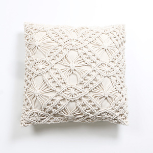 Bohême coton et lin crochet décoratif <span class=keywords><strong>maison</strong></span> canapé housse <span class=keywords><strong>de</strong></span> coussin dernière conception tissé à la main jeter taie d'oreiller - Product Image 1