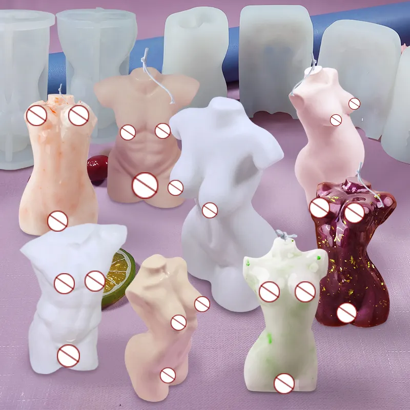 DUMO 3D stampi per candele corpo umano femminile di piccole dimensioni statua candela resina Silicone sapone fatto a mano candela artigianale stampi