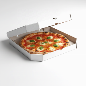 Boîte à pizza en carton ondulé blanc avec logo personnalisé pour pizza, design personnalisé Enten - Product Image 1