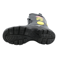 ANBEN FIRE Bottes de pompier en cuir résistant au feu Chaussures de sécurité ignifuges Bottes de travail avec embout en acier