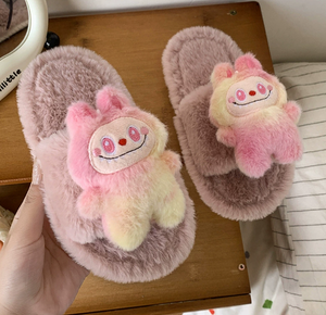 Heiß Verkauftes Produkt Süße Hausschuhe Labubu Hausschuhe für Kinder Labubu Familie Plüsch Hausschuhe - Product Image 6