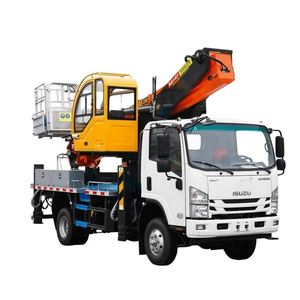 ขายตรงจากโรงงาน รถกระเช้าบูมยืดไสลด์ 7 ท่อน ยาว 33 เมตร ใช้โครงรถอีซูซุ KV600 สำหรับซ่อมแซมภายนอกอาคาร - Product Image 1