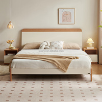 129930 Quanu prix de gros pas cher prix bonne Texture jambes solides cadre de lit en bois lits cadre moderne Queen Size