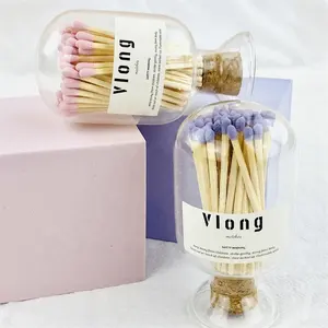 Manufacturer's direct sales of long necked glass bottles matches advertisements candle long matches high-quality colored matches