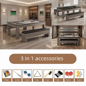 <span class=keywords><strong>Tavolo</strong></span> da biliardo multifunzione 3 in 1 in MDF da 7 piedi con panca lunga per uso interno - Vendita diretta dalla fabbrica - Product Image 6