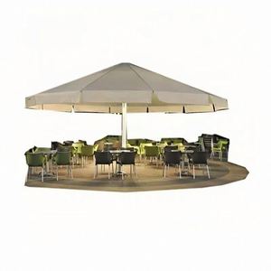 Sombrilla de Patio Resistente a los Rayos UV, Tela de Poliéster Impermeable, Recubrimiento de Polvo Blanco, Sombrilla de Jardín para Exteriores - Product Image 5