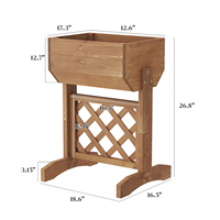 Jardinière surélevée classique en bois avec trous de drainage pour une utilisation en intérieur/extérieur, pour fleurs/légumes/plantes