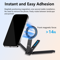 Support magnétique pliable 3-en-1 pour téléphone Magsafe Compatible pour 4.5-7.5 "pour iPhone pour trépied de poche pour utilisation de bureau universel