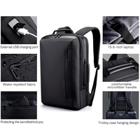 Sac à dos d'ordinateur portable professionnel imperméable de grande capacité avec logo personnalisé, sac à bandoulière double portable pour les voyages avec port USB