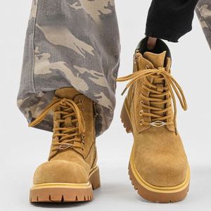 Botas de Invierno y Otoño Unisex de Media Pantorrilla de Alta Calidad, Botas de Trabajo Elegantes y Seguras con Cordones y Suela Gruesa - Product Image 2