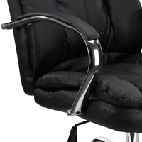 Chaise de bureau de direction à dossier haut en cuir PU, chaise de bureau ergonomique pour manager avec accoudoirs en métal chromé