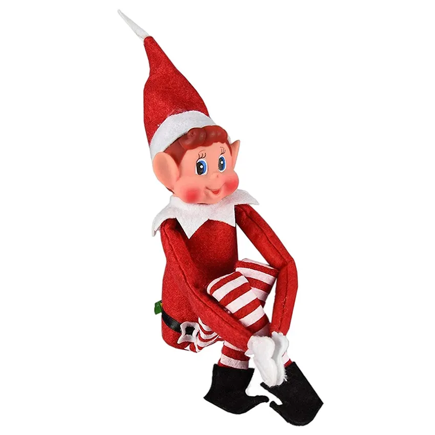 Elfo de peluche de Navidad para niñas, juguete de elfo de peluche largo, venta al por mayor