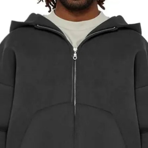Sweat à capuche zippé personnalisé unisexe, sweat à capuche zippé ample, sweat à capuche en coton lourd en molleton, sweat à capuche zippé pour homme - Product Image 3