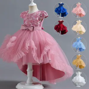 Kız elbise yeni tasarım kuyruk çin tarzı zarif yeni yıl prenses çocuk akşam düğün parti elbise