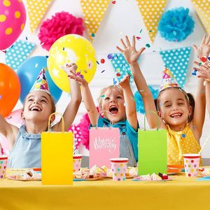 <b>Small</b> <b>Gift</b> Kraft Paper Party Bulk Goodie Bags with Handles for Kids Birthday Wedding Baby Shower Crafts Recyclable Party Bags - Product Image 6