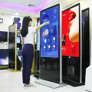 Tela lcd 55 polegadas 85 polegadas, tela touch screen 100 polegadas hd android totem anúncio digital kiosk sinalização