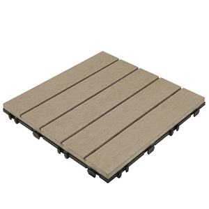 Xinfeng WPC fuori delle mattonelle di Decking della pavimentazione di Diy con la Base di collegamento di plastica XF-N001 300*300*25mm - Product Image 5