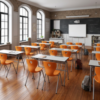 Chaise et table d'écolier, mobilier de classe scolaire, mobilier scolaire, bureau et chaise d'écolier
