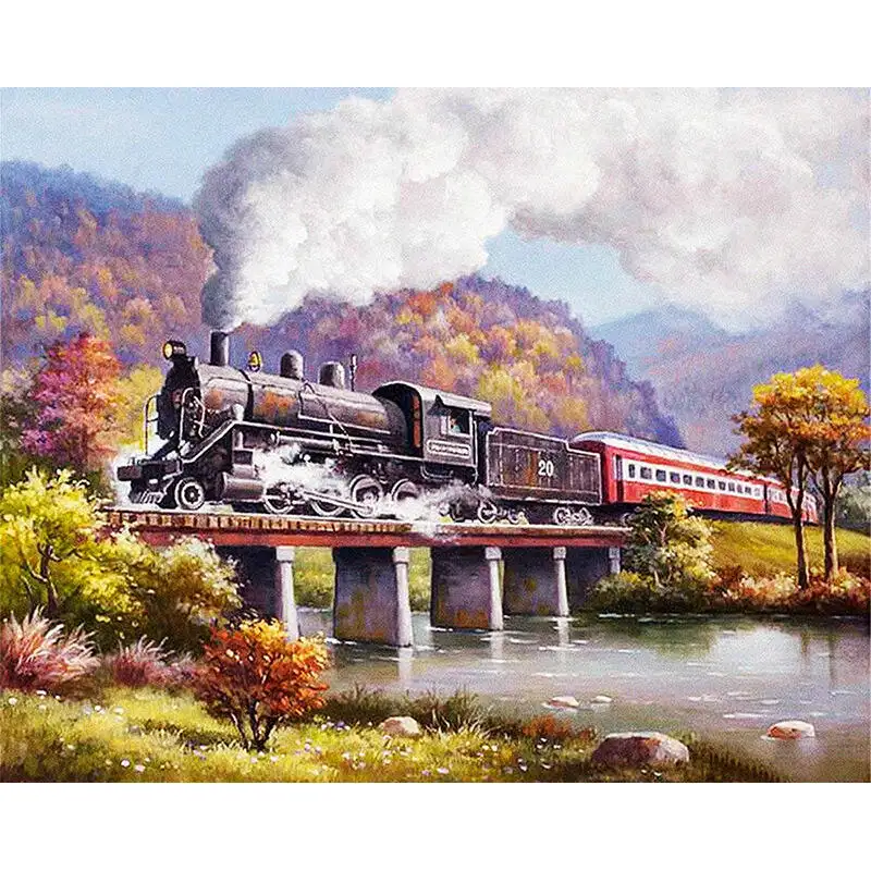 Wholesale High Quality Digital Oil Painting DIY Manual Color Landscape Canvas Painting