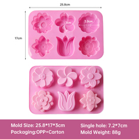 Moule en silicone 3Design pour savon artisanal, écologique, motif tulipe et tournesol, pour pâtisserie, moule DIY pour gâteau de lune, processus à froid, réutilisable