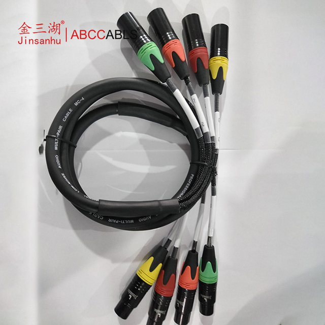 ABCCABLS 4 Channel XLR Audio Snake Cable | 4 Pair Balanced Multi-Core Mic Cable for Live Sound & Studio Recording