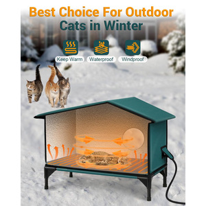 Casa Grande para Gatos con Calefacción, 24.8x13x21.7 Pulgadas, Impermeable para Exteriores, con Almohadilla Térmica para Gatos - Product Image 3