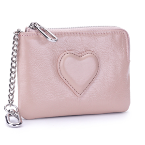 Oil Wax Cowhide Leather Wristlet Keychain <b>Wallet</b> Genuine Leather Designer Coin Purse Keychain <b>Wallet</b> Mini <b>Small</b> Purse Bag - Product Image 6