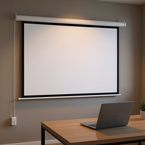 Écran de projection motorisé Vevor 72 pouces 4:3 blanc mat à montage mural électrique pour usage domestique et professionnel - Product Image 2