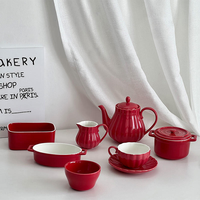 Service de vaisselle en porcelaine fine écologique de style campagnard, série Muguet Vert Émeraude