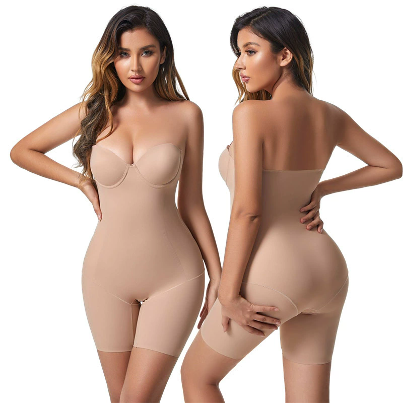 Backless Non-Slip Shapewear Bodysuit (5020): side profile showing zones and edge stability