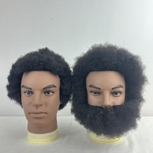Tête de mannequin 100% cheveux humains, tête d'entraînement, mannequin, pratique, <span class=keywords><strong>afro</strong></span>, cosmétologie, tête de poupée pour coiffeur avec support à pince - Product Image 2
