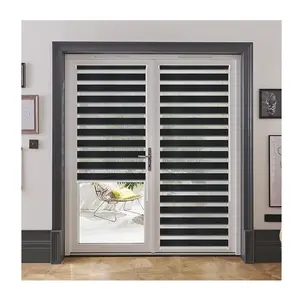 Customized 4 Inches Smart Zebra Blind Polyester Fabric Smart Control Vision Blackout Zebra Blind