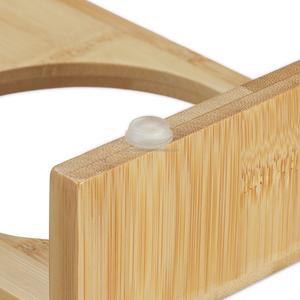 बिल्लियों और छोटे कुत्तों के लिए ऊंचा बांस का कटोरा स्टैंड फीडर दो सिरेमिक कटोरे में उठाया गया कुत्ता बिल्ली का भोजन और पानी का कटोरा शामिल है। - Product Image 5