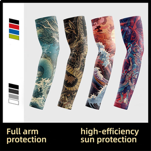 Manicotti Unisex in Seta Ghiacciata per Ciclismo, Guida, Moto e Attività all'Aperto - Protezione Solare Anti-UV con Design Floreale in Stile Cinese - Product Image 5