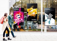 Pantalla de escaparate para interiores, centro comercial, pantalla LCD colgante de alta luminosidad de una sola cara, máquina publicitaria