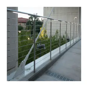 Barandilla de tubería de acero inoxidable para uso residencial, sistema de barandilla para balcón, cubierta de diseño ss