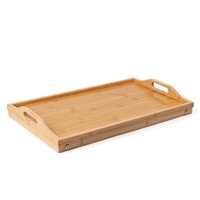 Plateau de service en bambou avec pieds pliables, écologique et durable, table pliable de qualité commerciale pour le petit-déjeuner et le dîner
