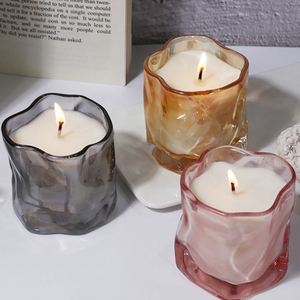 Handmade Modern Square Colored Glass Jar Scented <b>Candles</b> Art <b>Candle</b> Home Decoration - Product Image 2