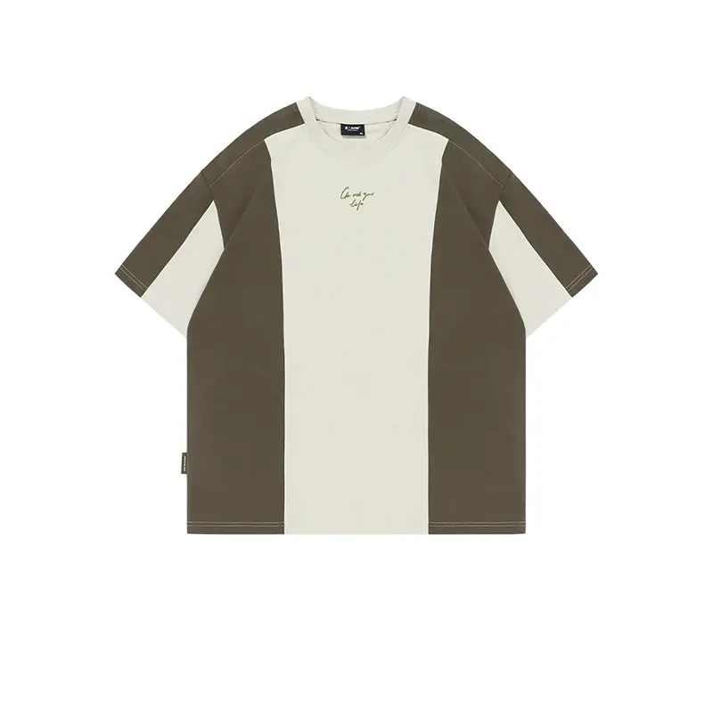 Camisa unissex de algodão bordado estampado frontal e traseiro casual solta de verão com desenho de camisas de trilha de alta qualidade