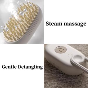 Удобная перезаряжаемая складная роскошная простая силиконовая пластиковая расческа для удаления шерсти домашних животных (кошек, собак) с функцией распыления, портативная - Product Image 6