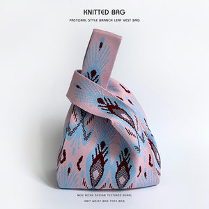 Bolso de mano de poliéster tejido estilo étnico versátil con patrón geométrico exquisito, ideal para viajes y recuerdos. - Product Image 1