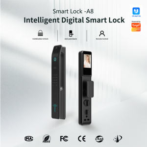 Tuya मॉडल A8 उच्च सुरक्षा डिजिटल सुरक्षित दरवाजे फिंगरप्रिंट स्टील डोर कुंजी कार्ड रीडर पासवर्ड कैमरा लॉक ऐप मेमोरी कार्ड - Product Image 4