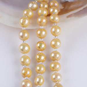 Edison Round Natural <b>Freshwater</b> <b>Pearl</b> String 18cm11-13mm Shiny Oil Plated Loose DIY Jewelry <b>Bracelet</b> Material - Product Image 3