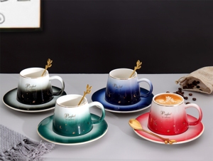 Factory Custom Printing Logo Tea Cup Saucer Set <b>Ceramic</b> Coffee Cup Custom <b>Ceramic</b> <b>Mug</b> Tea Cup Set Luxury for Office Gift - Product Image 6