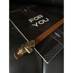 Cinturón de Cuero Vacuno de Diseño con Hebilla 3D para Mujer, Cinturón de Cuero Genuino de Color Sólido y Duradero - Product Image 2