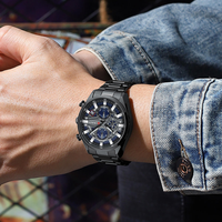 Montres pour hommes Curren 8495, bracelets en acier inoxydable, design tendance, montres chronographes pour hommes d'affaires, grande taille, montre de luxe dorée
