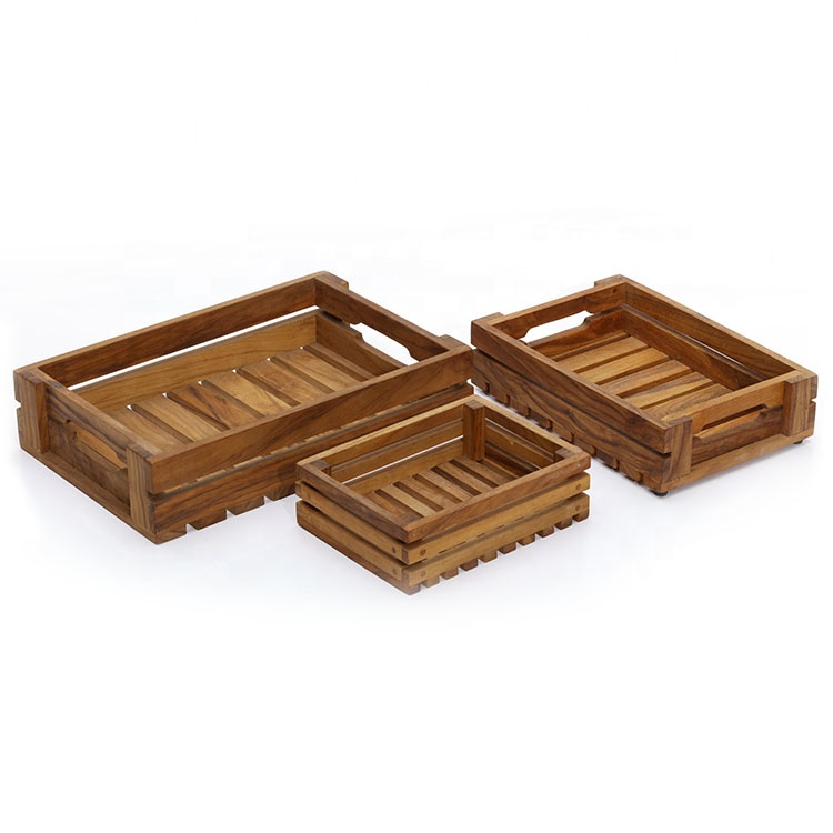 Деревянный ящик для хранения фруктов в деревенском стиле с логотипом на заказ оптом