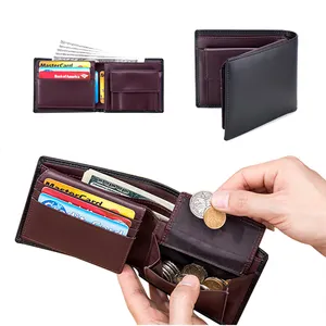 Slim Wallet For Men -Thin Bifold Genuine Leather RFID Blocking Minimalist Stylish Front Pocket Mens Wallets