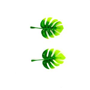 Jolie plante artificielle Monstera en feuilles, guirlande verte à suspendre pour décoration murale, 69 mailles, petite coquille de tortue double verte - Product Image 5